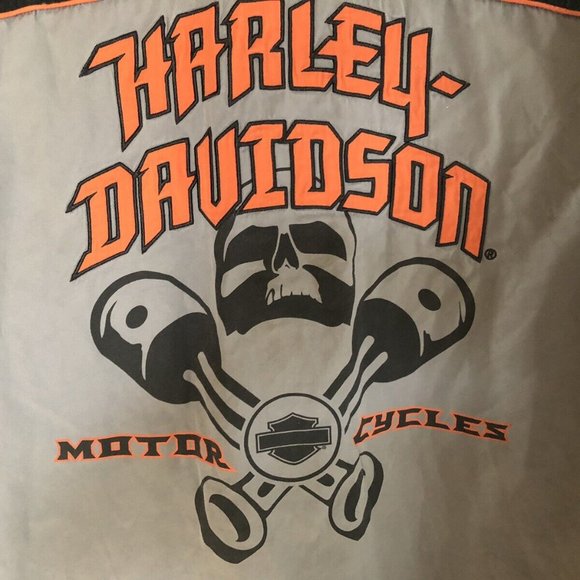 Harley Davidson Mens Short Sleeve Skull Crossbones Shirt - Picture 2 of 6
